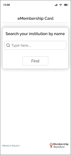 Android application eMembership Card screenshort