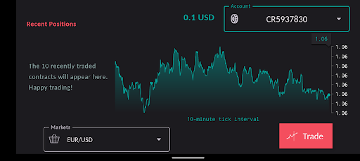 Android application Dtraders: Trade Deriv markets screenshort