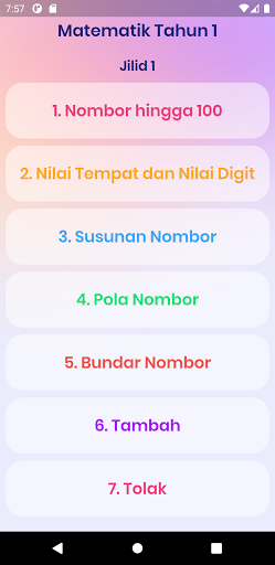 Android application iLMOO Matematik Tahun 1 screenshort