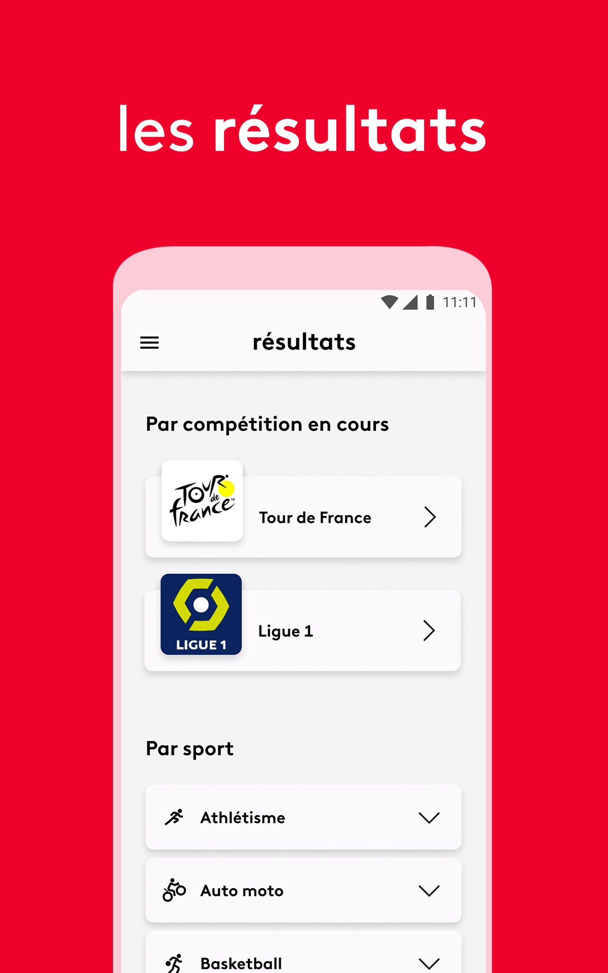 Android application France tv sport: actu sportive screenshort