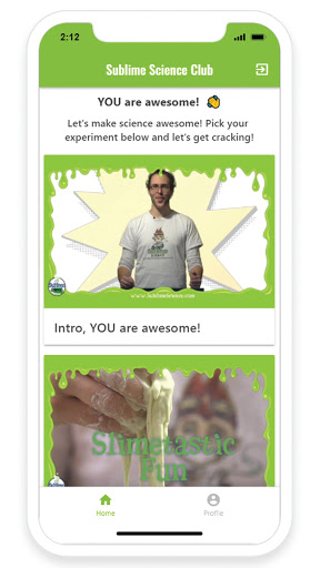 Android application Sublime Science Club screenshort