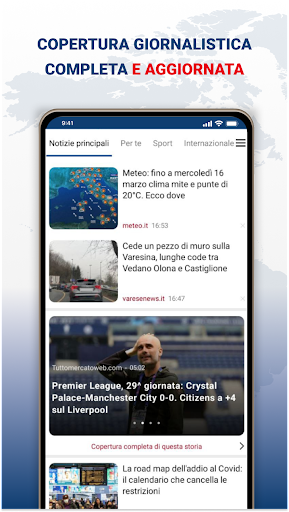 Android application Ultime notizie Italia screenshort