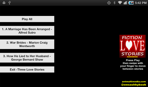 Android application Love Stories # 3 - AudioBook screenshort