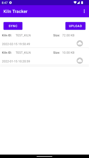 Android application Kiln Tracker screenshort