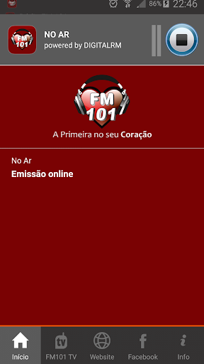 Android application Rádio FM 101 screenshort