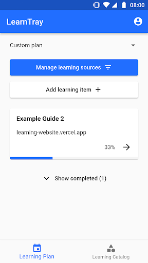 LearnTray Screen 2