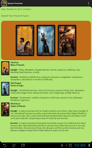 Screenshot of Necronomicon Tarot