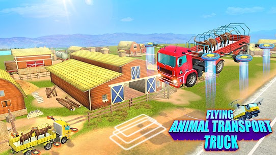 نقل حيوانات المزرعة: ألعاب قيادة الشاحنة الطائرة 4