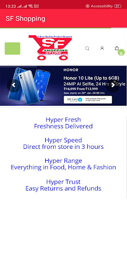Android application SF Shopping Store screenshort