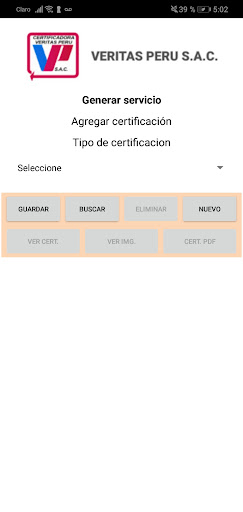 Certificadora Veritas App Screen 2