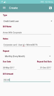 Bills Reminder - Track Payment Screenshot
