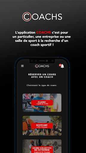 Android application Coachs screenshort