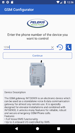 Android application Pelekis GSM Configurator screenshort