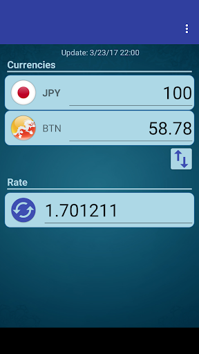 Android application Japan Yen x Bhutanese Ngultrum screenshort