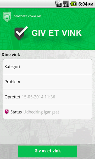 Android application Giv et vink - Gentofte screenshort