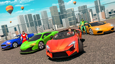車のゲーム - スーパーヒーローカーゲームGT レーシングのおすすめ画像1
