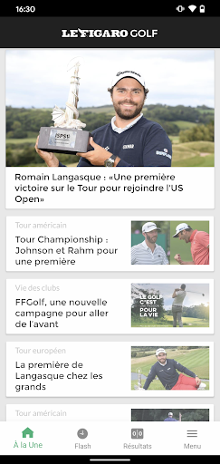 Android application Figaro Golf: info et résultats screenshort