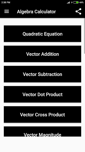 Algebra Calculator Screen 2