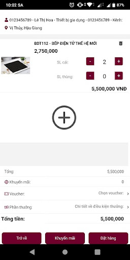 Android application Đặt Nhanh screenshort