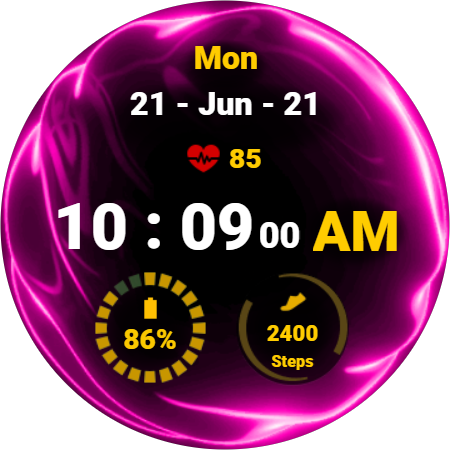Android application Fluid Pink Watch Face screenshort