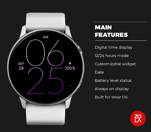 Soft Purple Line Watch Face Screen 2