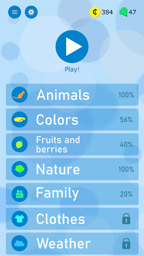 Word search game in English Screen 2