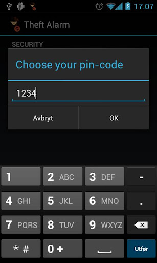 Anti Theft Alarm Screen 2