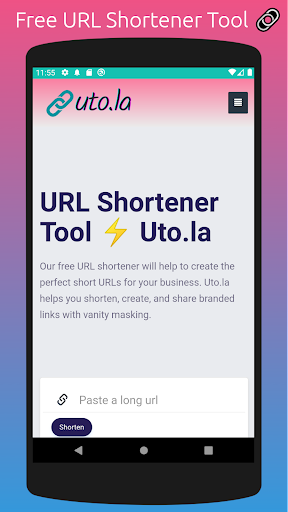 Android application URL Shortener Tool: Uto.la screenshort