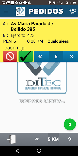 Android application Ditec Conductor screenshort