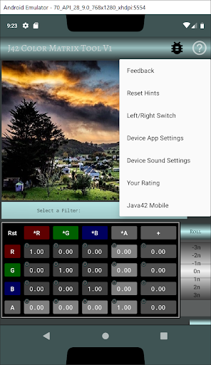 J42 - Color Matrix Tool Screen 2