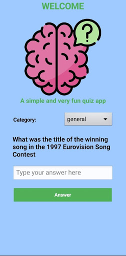 Android application Trivia in English screenshort