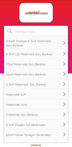 Android application 112 Matematik Yayınları screenshort