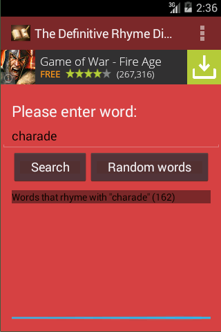 Android application The Rhyme Dictionary screenshort