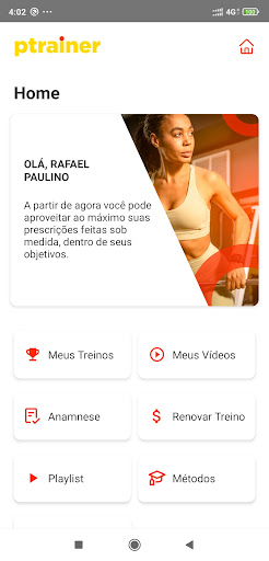 Android application Ptrainer - Consultoria Fitness screenshort