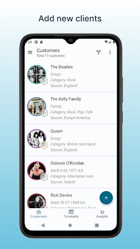 Android application Customer Accounting My Clients screenshort