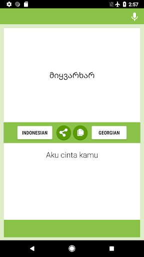 Indonesian-Georgian Translator Screen 2