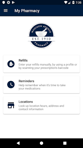Android application Madison Avenue Pharmacy screenshort