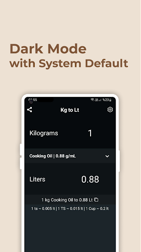 Kg to Liters Converter Screen 3