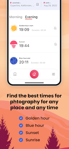 Screenshot of Golden Hour Calculator