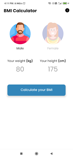 BMI Calculator Screen 3