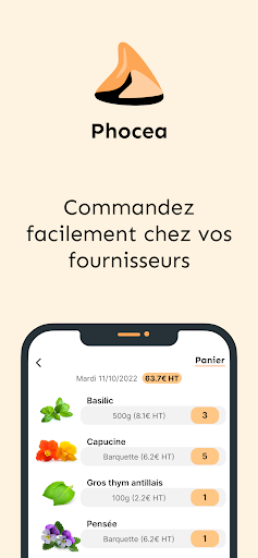 Android application Phocea : l'outil des chefs screenshort