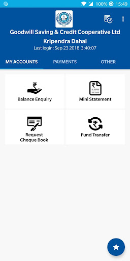 Android application Goodwill Smart Banking screenshort