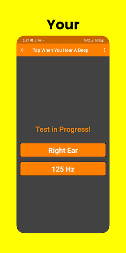 Hearing test Screen 3
