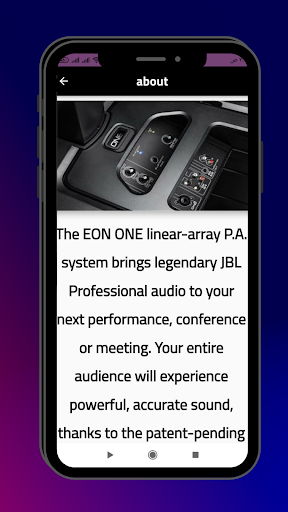 Android application JBL EON ONE guide screenshort