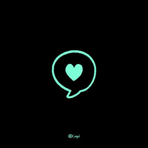 카카오톡 테마 - 심플 말풍선 하트_블랙민트 logo