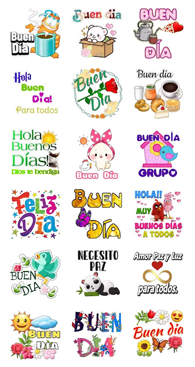  Stickers Buenos días y noches ved Device Apps.