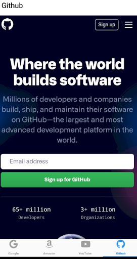Android application web browser screenshort