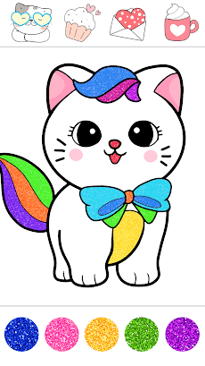 Glitter cats coloringのおすすめ画像3