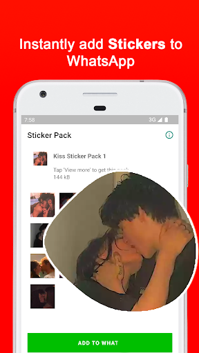 Couple Romantic Kiss Stickers Screen 2