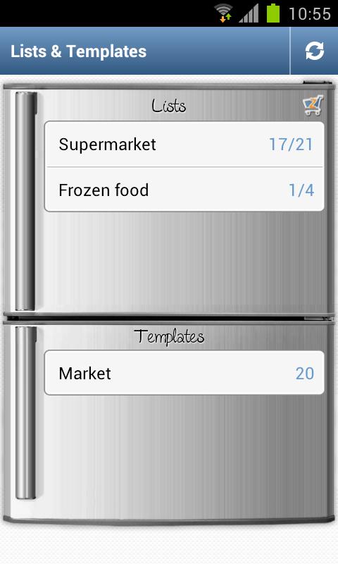 Android application Grocery list Courzeo screenshort